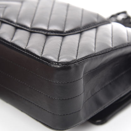 Chanel Lambskin Chevron Quilted Medium Double Flap So Black 15 of 21