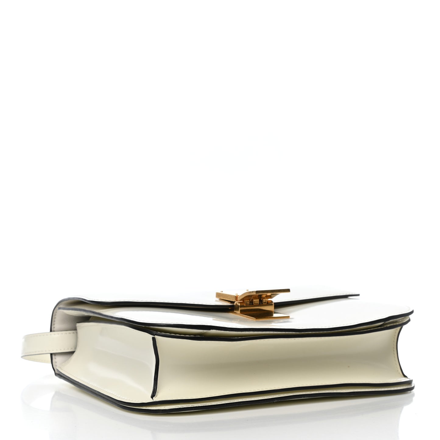 Spazzolato Calfskin Medium Classic Box Flap Bag White