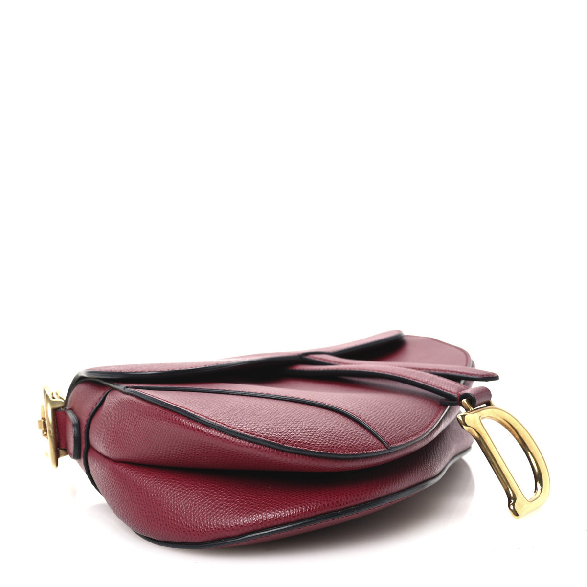 Christian Dior Grained Calfskin Saddle Bag Red 4 of 10