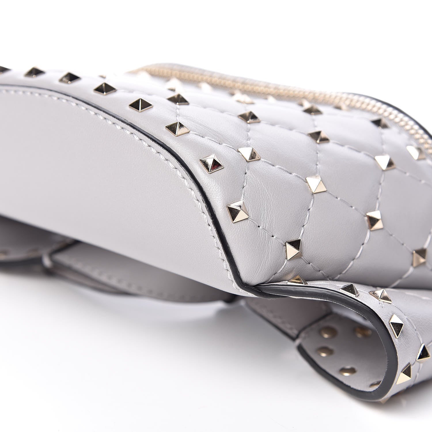Valentino Garavani Nappa Rockstud Spike Belt Bag 85 Pastel Grey 9 of 9