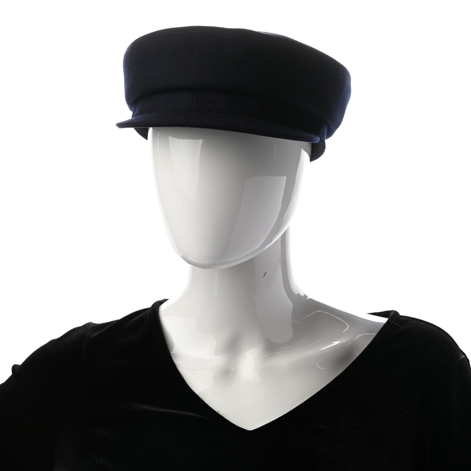 Hermes Cashmere Womens Belle-Ile Cap 58 Navy 2 of 12
