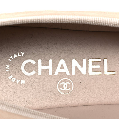 Chanel Suede Cap Toe CC Ballerina Flats 38.5 Beige Light Pink 10 of 10