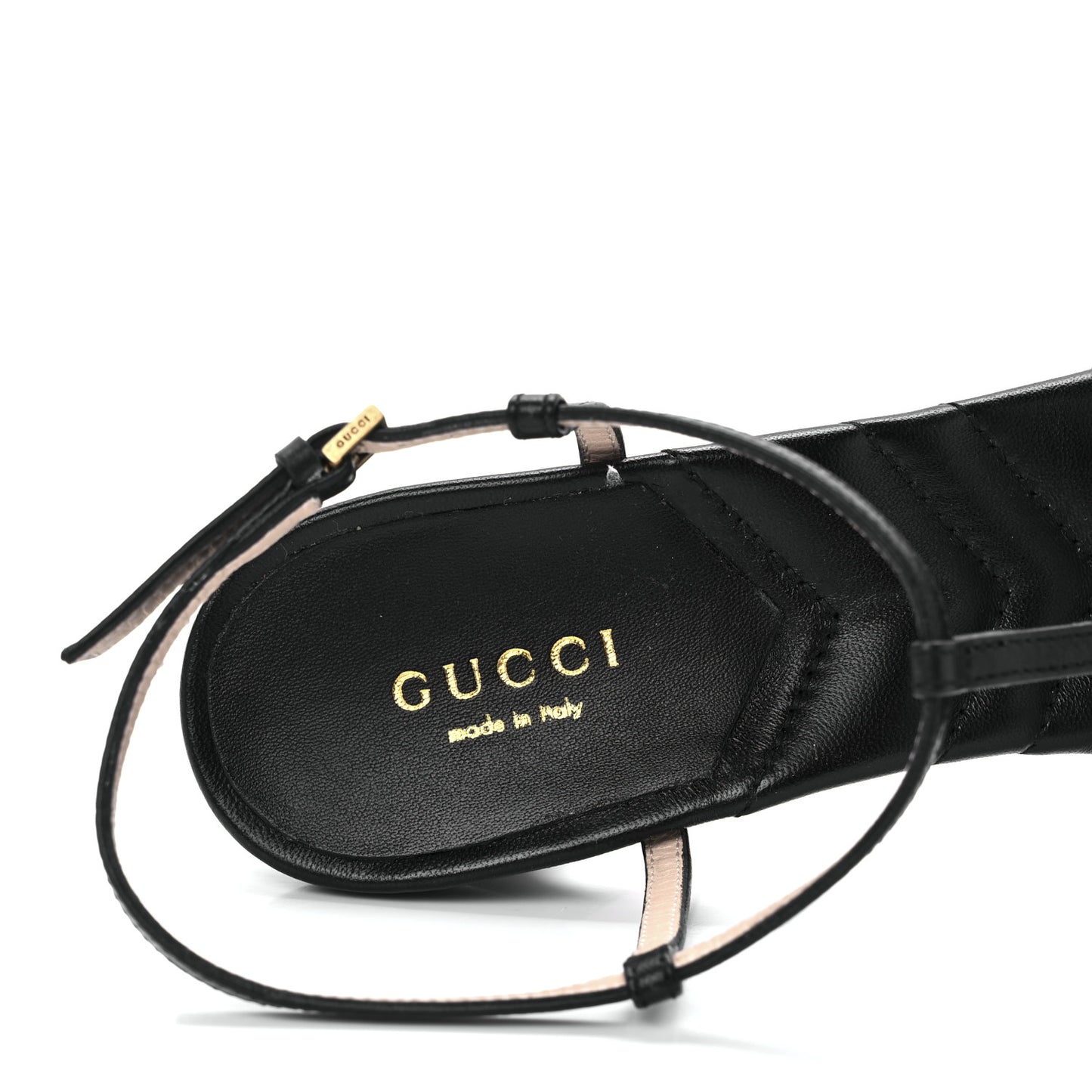 Nappa Matelasse T-Strap 40mm Sandals 37.5 Black
