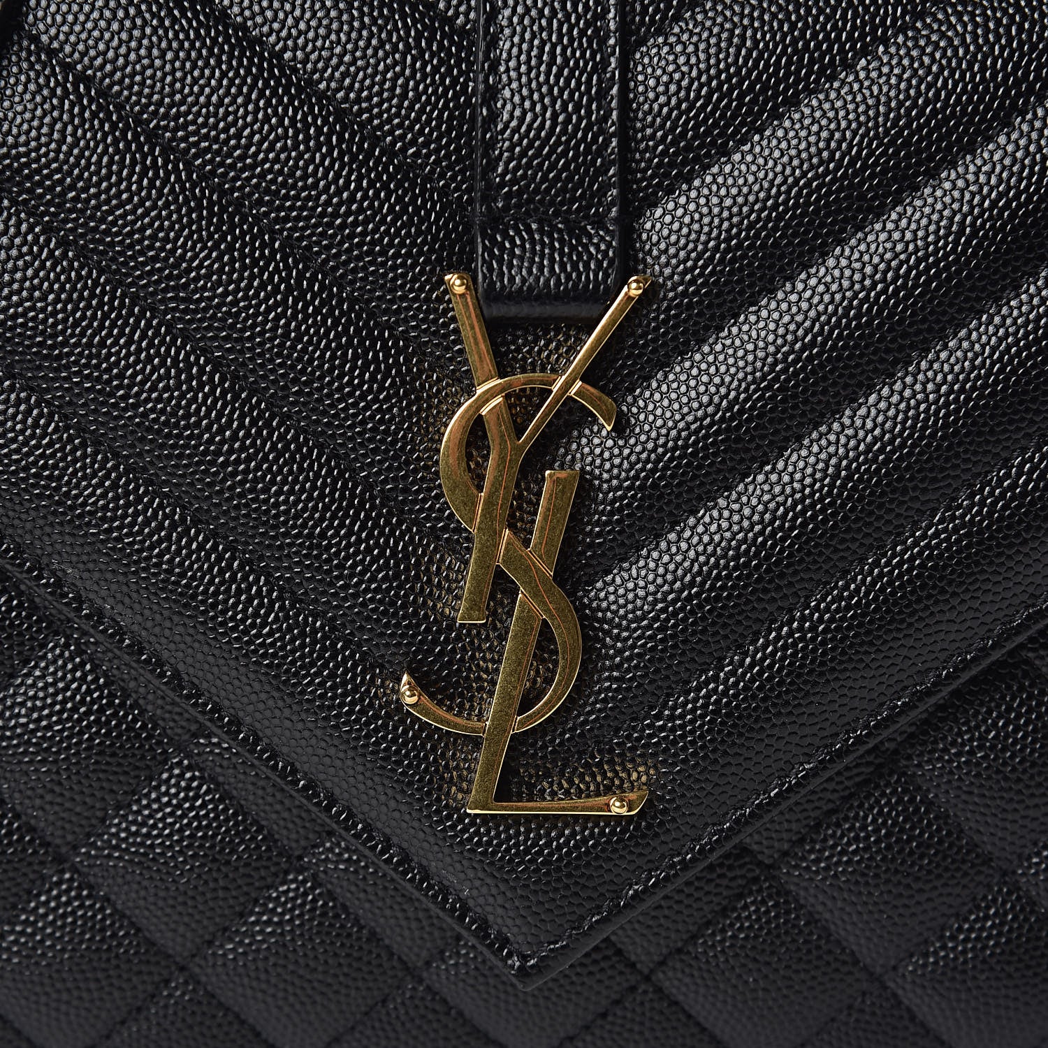 Saint Laurent Grain De Poudre Textured Mixed Matelasse Triquilt Medium Monogram Satchel Black 11 of 11