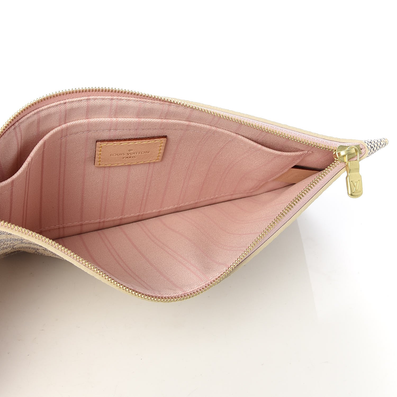 Louis Vuitton Damier Azur Neverfull MM GM Pochette Rose Ballerine 5 of 10