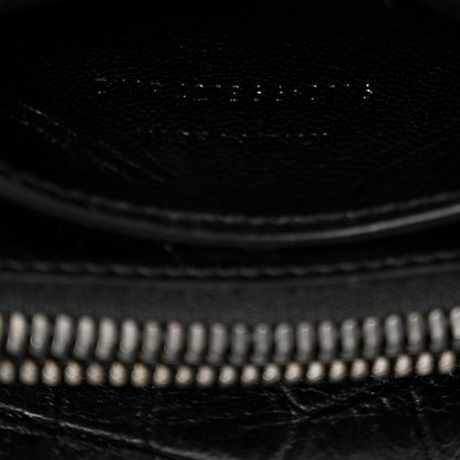 Saint Laurent Calfskin Crocodile Embossed Large College Monogram Satchel Black 8 of 11