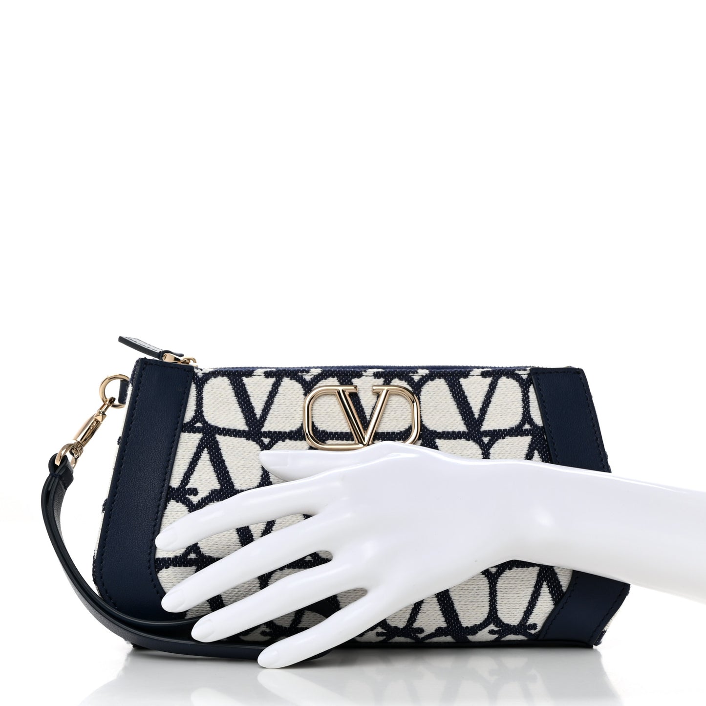 Toile Iconographe Cotton Medium Vlogo Wristlet Cosmetic Case White Worker