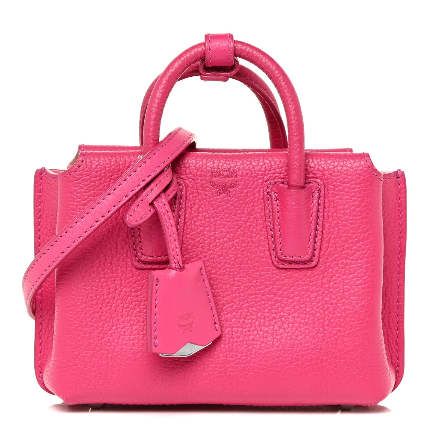 Grained Calfskin X-Mini Milla Tote Beetroot Pink