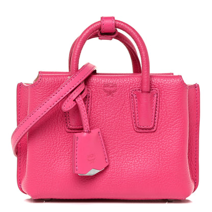 MCM Grained Calfskin X-Mini Milla Tote Beetroot Pink 1 of 16