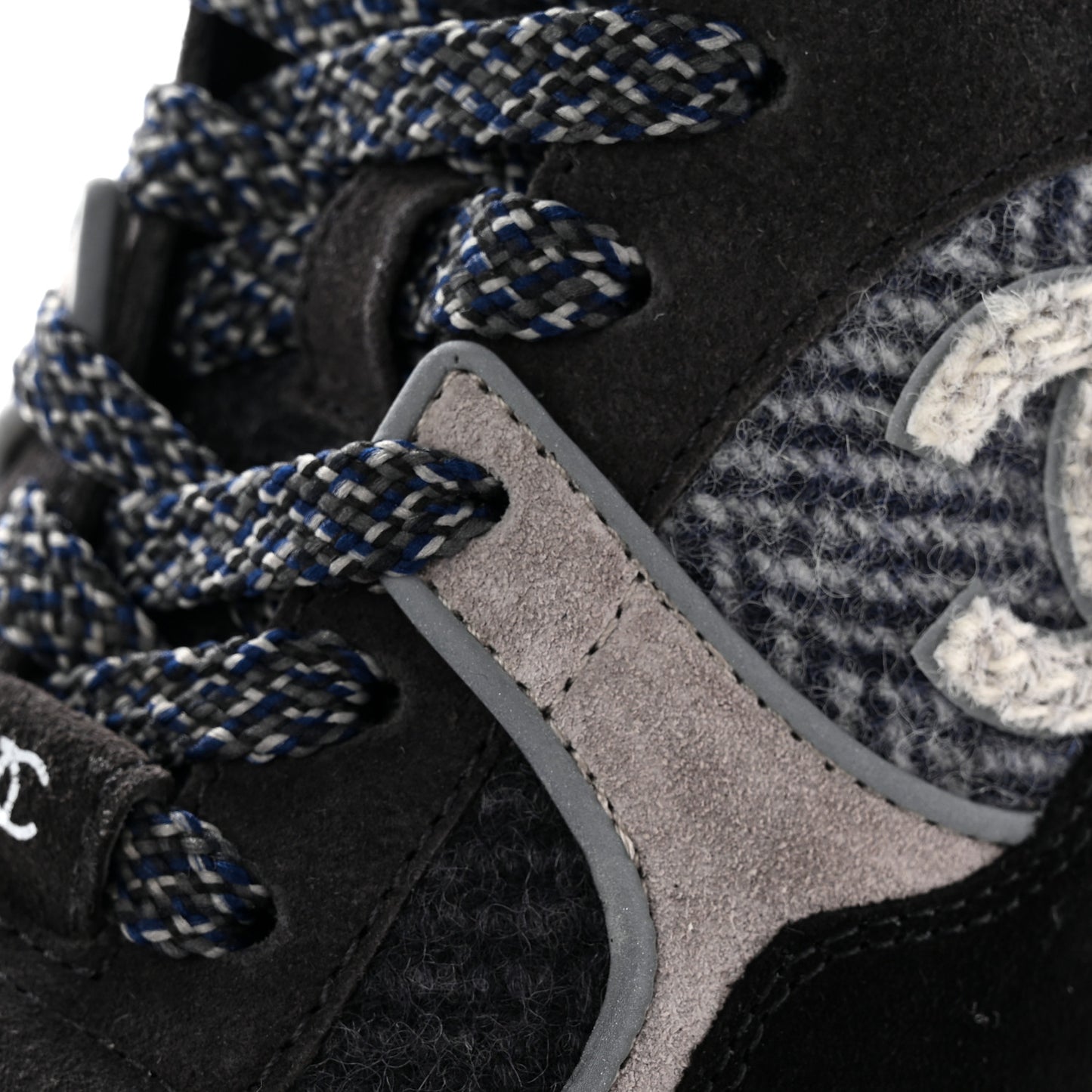 Tweed Suede Womens CC Sneakers 36 Black Grey