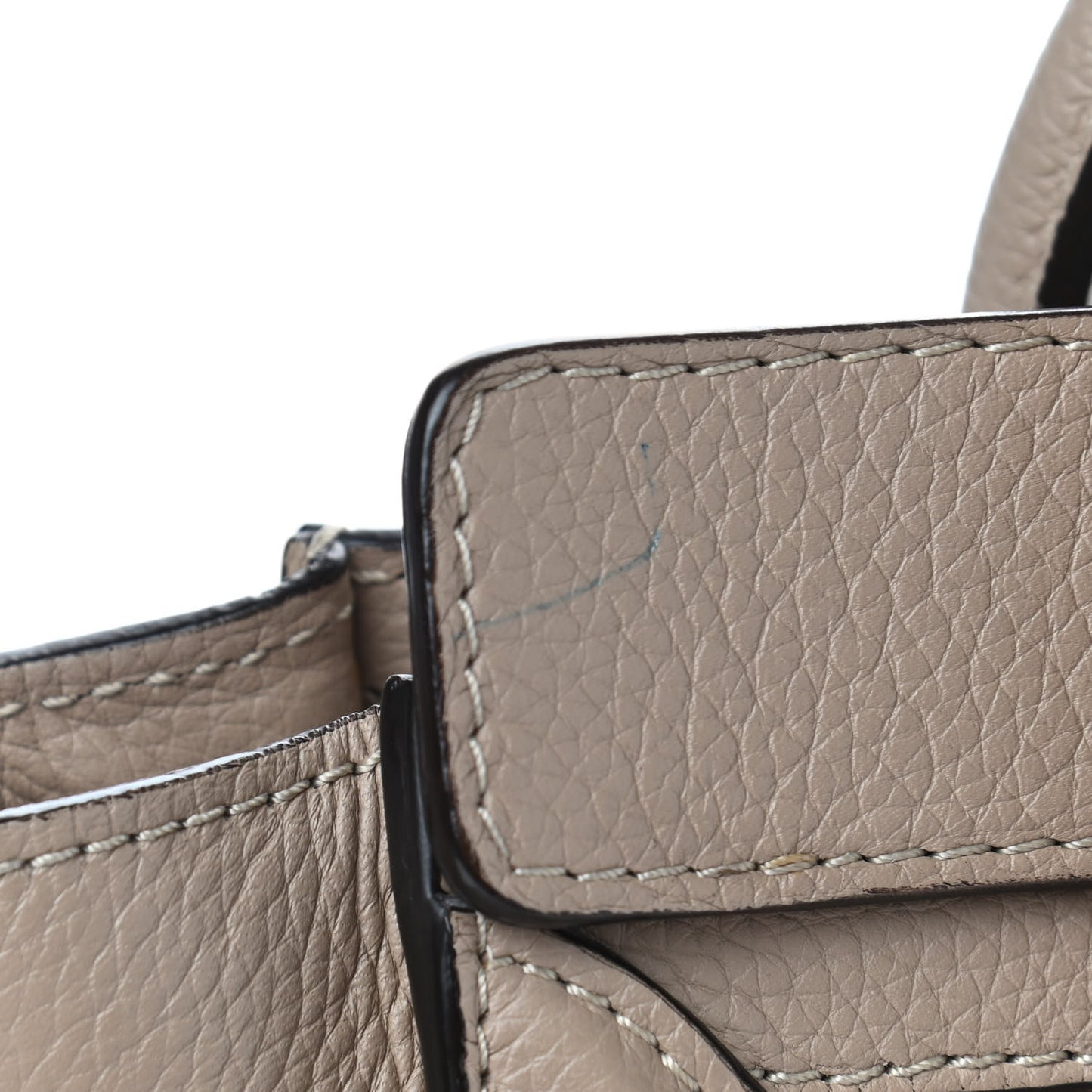 Drummed Calfskin Nano Luggage Dune
