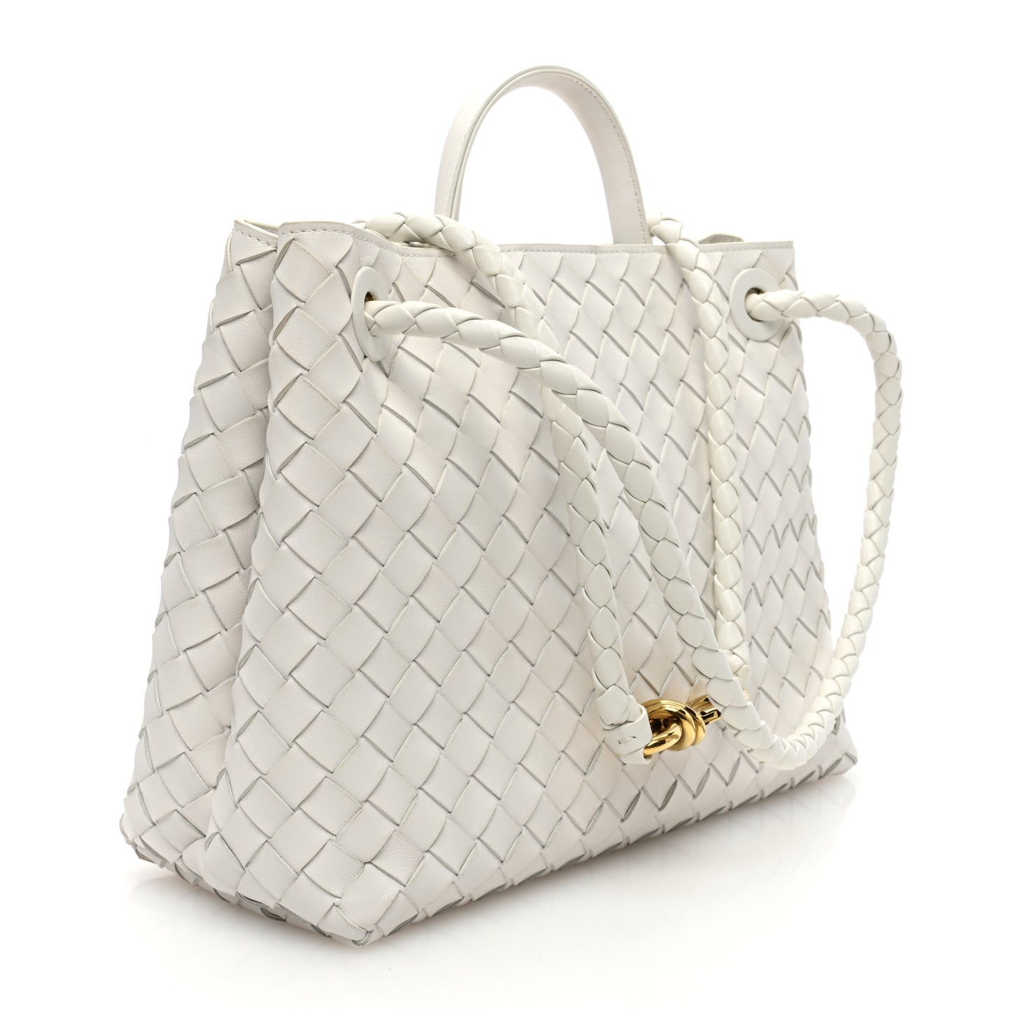 Nappa Intrecciato Medium Andiamo Shoulder Bag Agate Grey