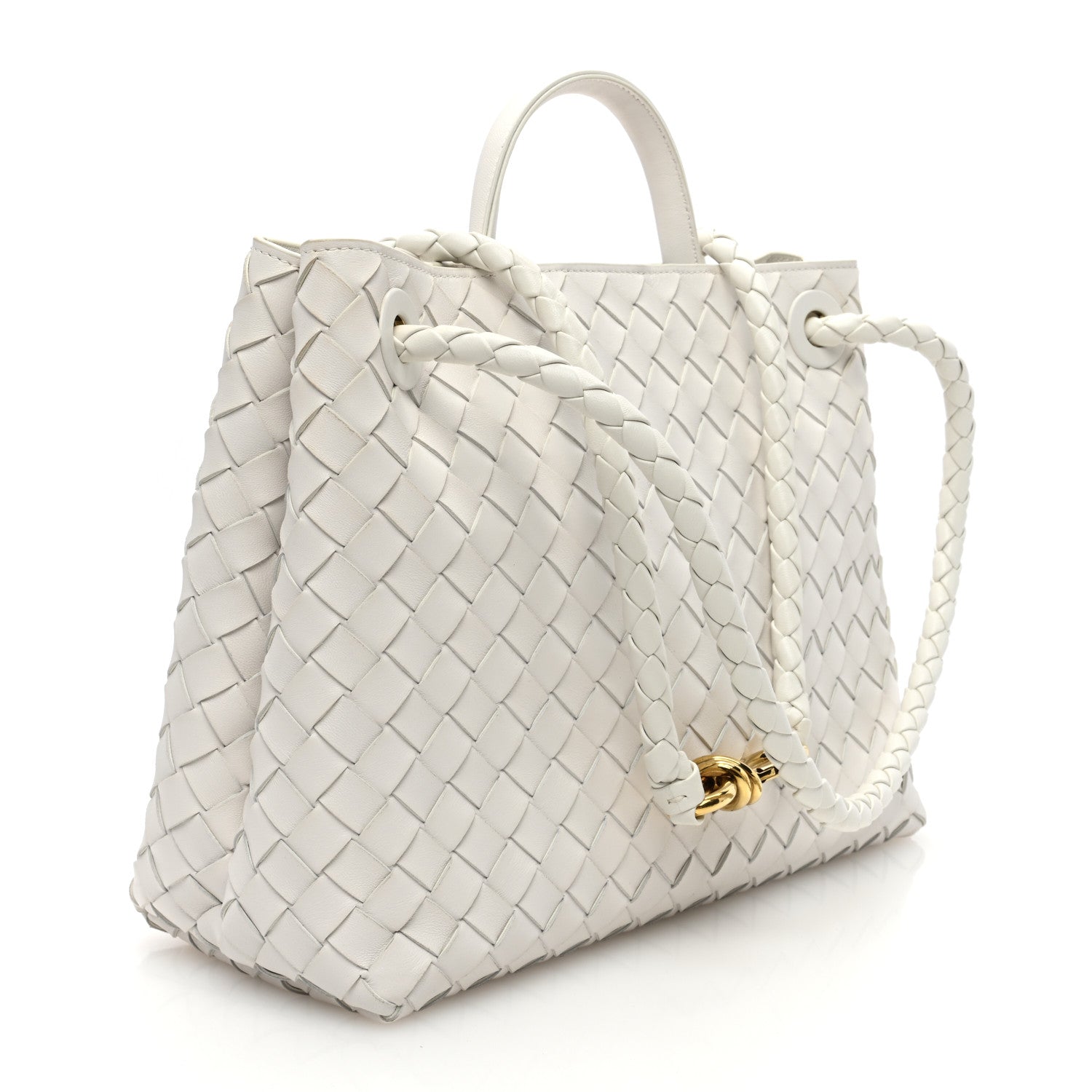 Bottega Veneta Nappa Intrecciato Medium Andiamo Shoulder Bag Agate Grey 3 of 9