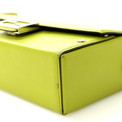 Fendi Vitello King FF Lines Embossed Baguette Soft Trunk Wasabi 9 of 9