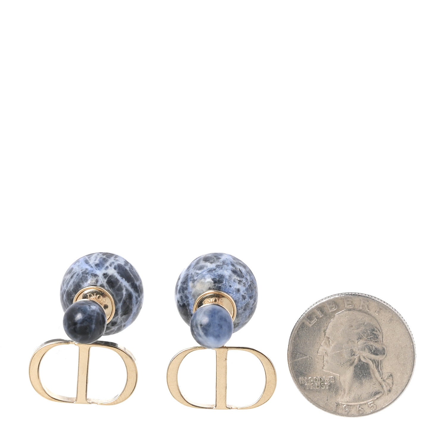 Christian Dior Marble CD Tribal Earrings Blue 1875216 – FASHIONPHILE