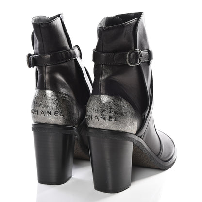 Chanel Lambskin CC Buckle Short Boots 41 Black 5 of 11