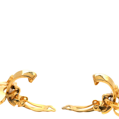 Chanel Metal CC Twisted Hoop Drop Clip On Earrings Gold 3 of 4