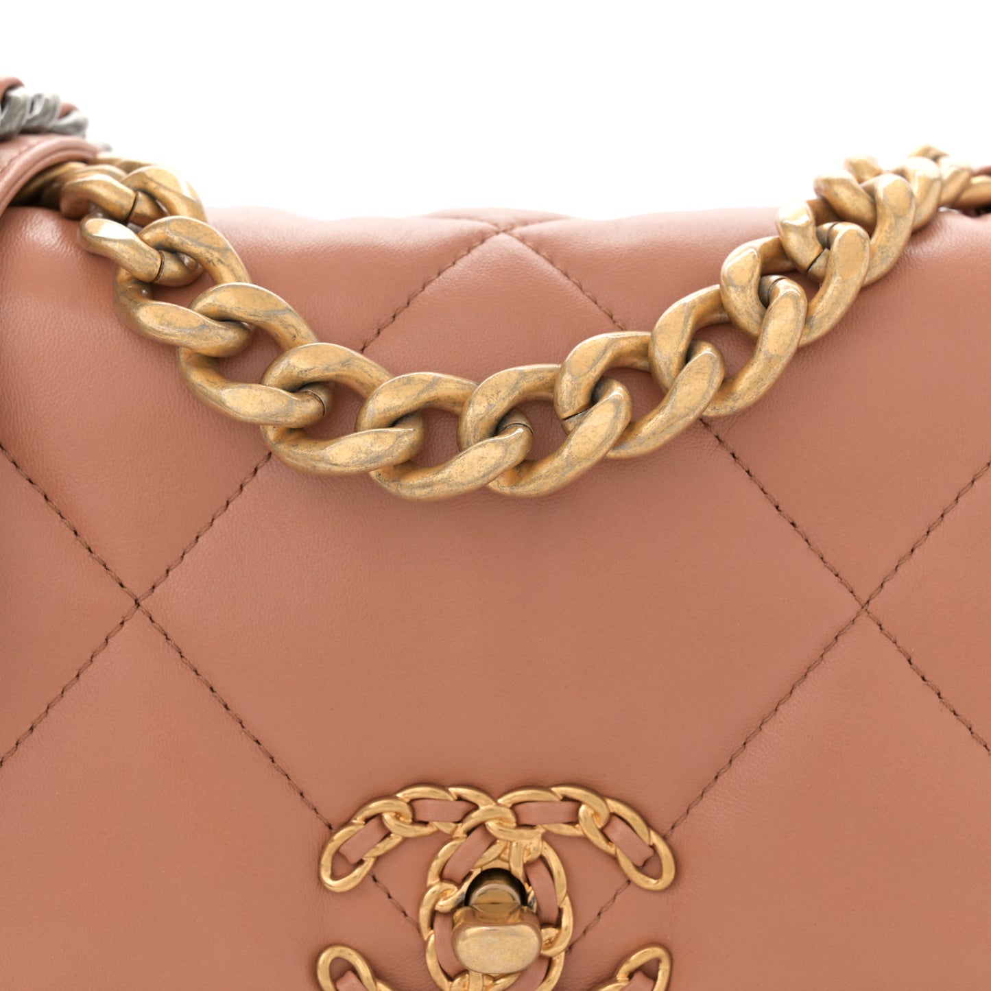 Lambskin Quilted Medium Chanel 19 Flap Brown