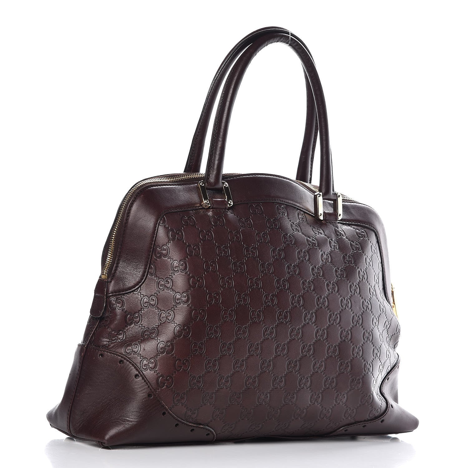 Gucci Guccissima Large Punch Bowler Burgundy 3 of 17