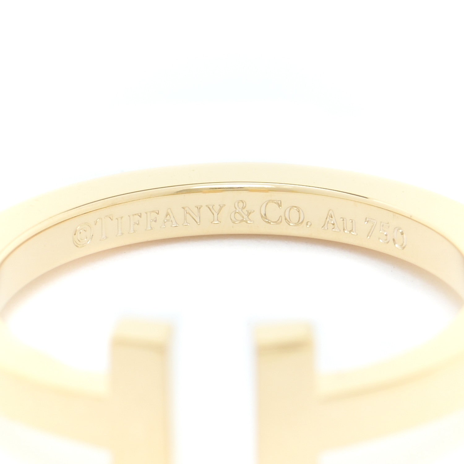 Tiffany 18K Yellow Gold T Square Ring 62 10 4 of 4