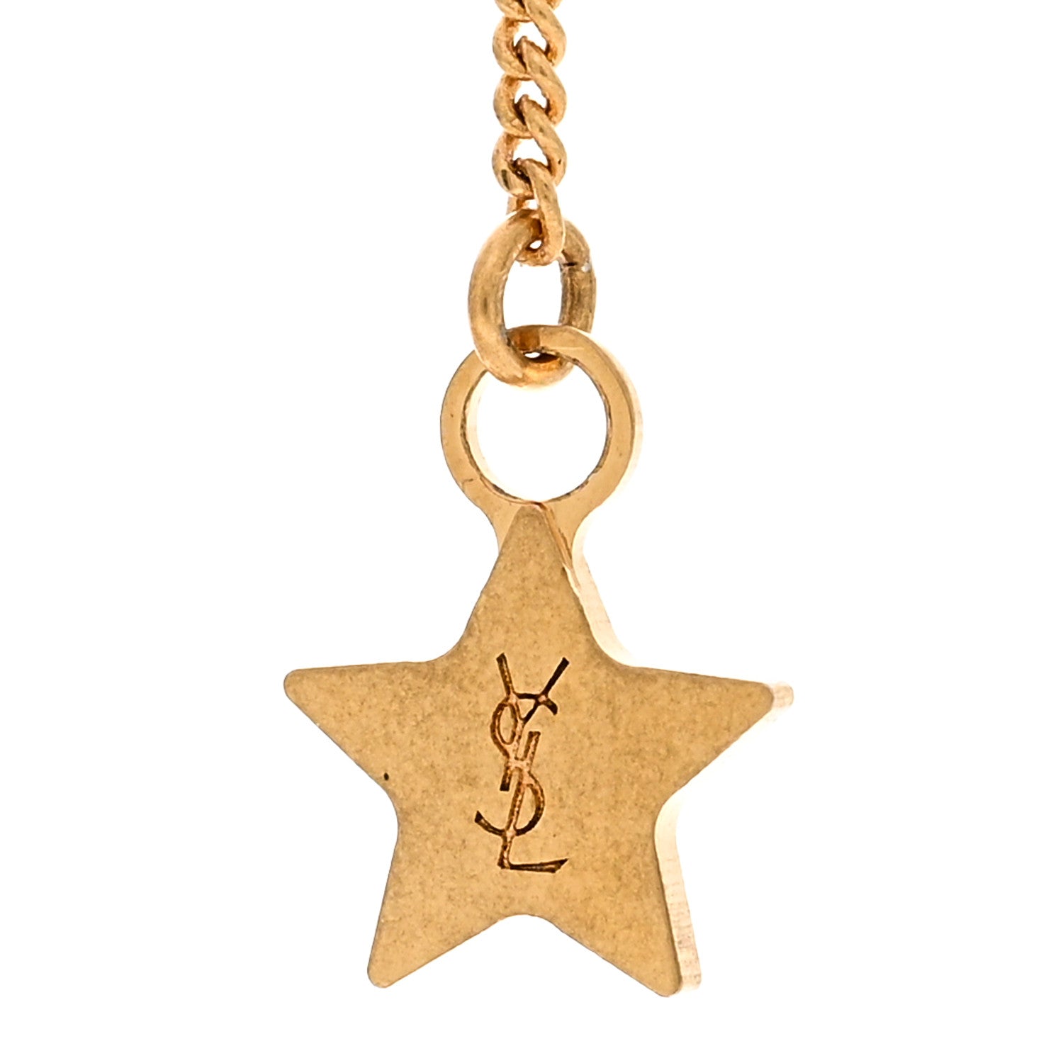 Saint Laurent Metal Star Threader Earrings Gold 4 of 5