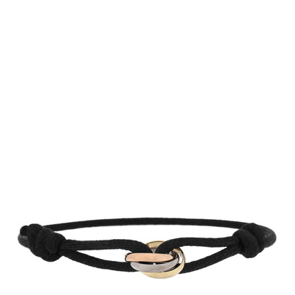 Cartier 18K Pink Yellow White Gold Trinity Adjustable Cord Bracelet Black 1 of 4