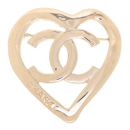 Chanel Metal CC Heart Coco In Love Brooch Gold 1 of 5