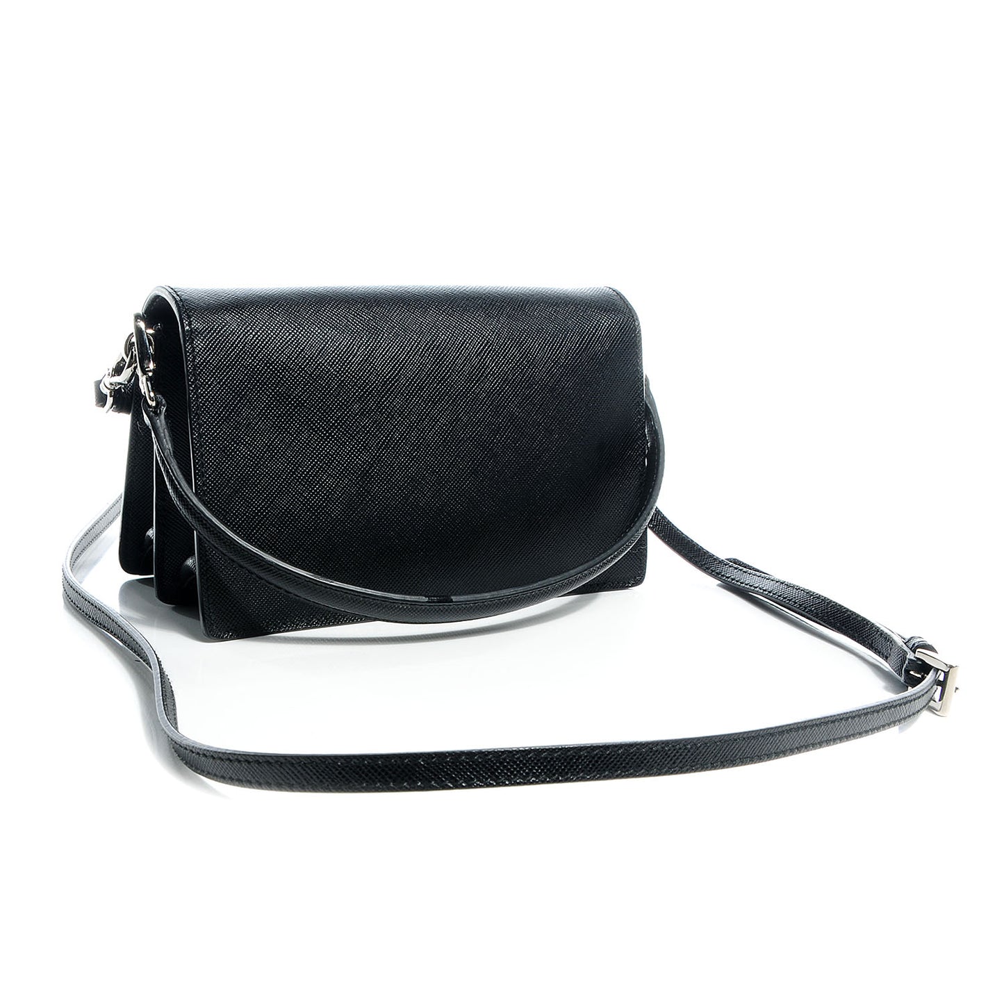 Saffiano Mini Sound Crossbody Bag Black