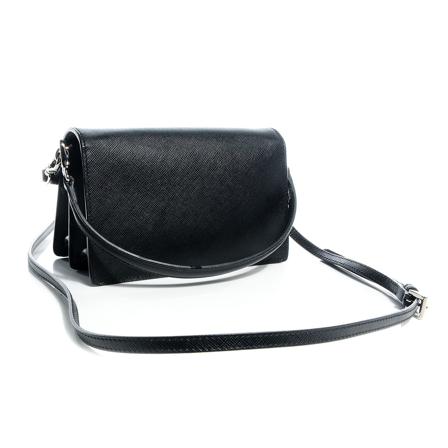 Prada Saffiano Mini Sound Crossbody Bag Black 3 of 8