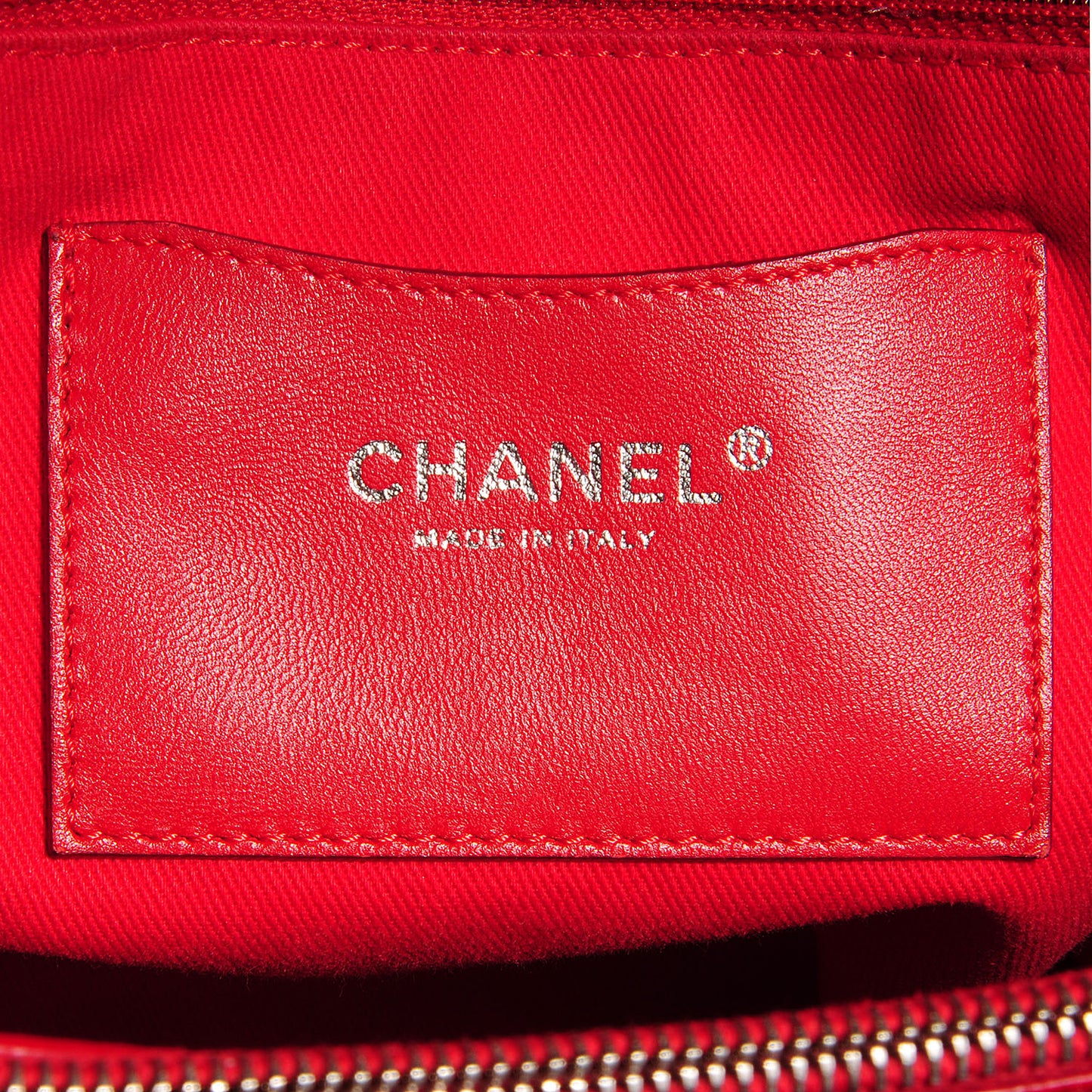 Patent Quilted Large Shopping Tote Red