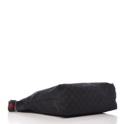 Gucci Monogram Web Medium Flat Messenger Bag Black 4 of 9