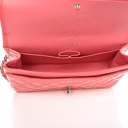Chanel Patent Quilted Jumbo Double Flap Pink 6 of 10