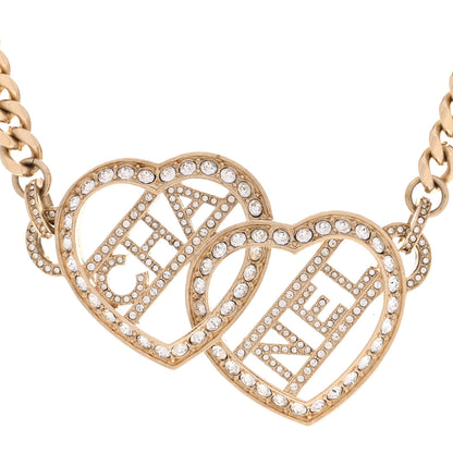Chanel Crystal Logo Heart Choker Gold 4 of 6