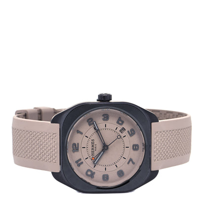 Hermes Titanium Rubber 39mm H08 Special Edition Automatic Watch Taupe 2 of 5