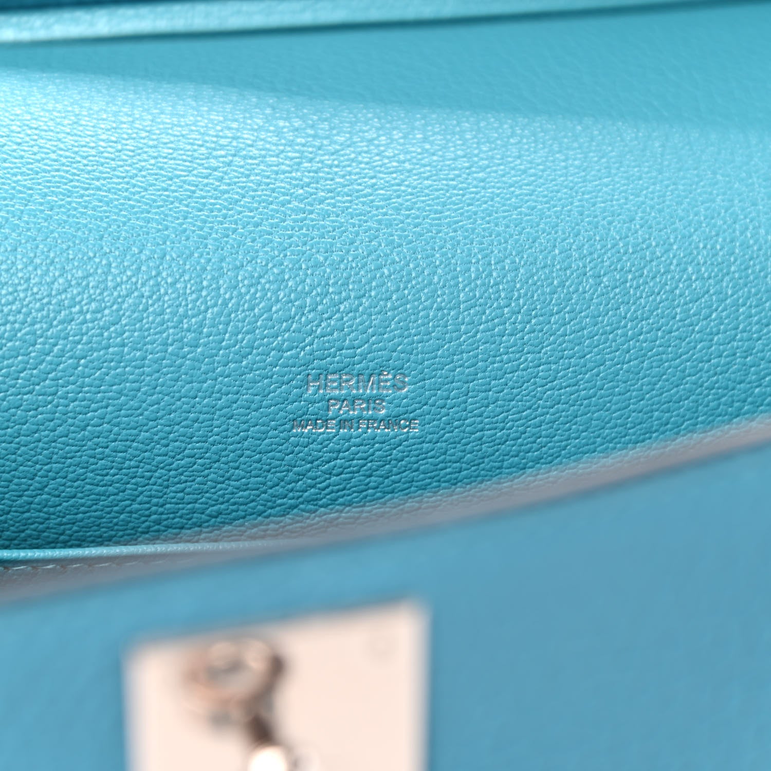 Hermes Taurillon Clemence Jypsiere 28 Turquoise 6 of 11