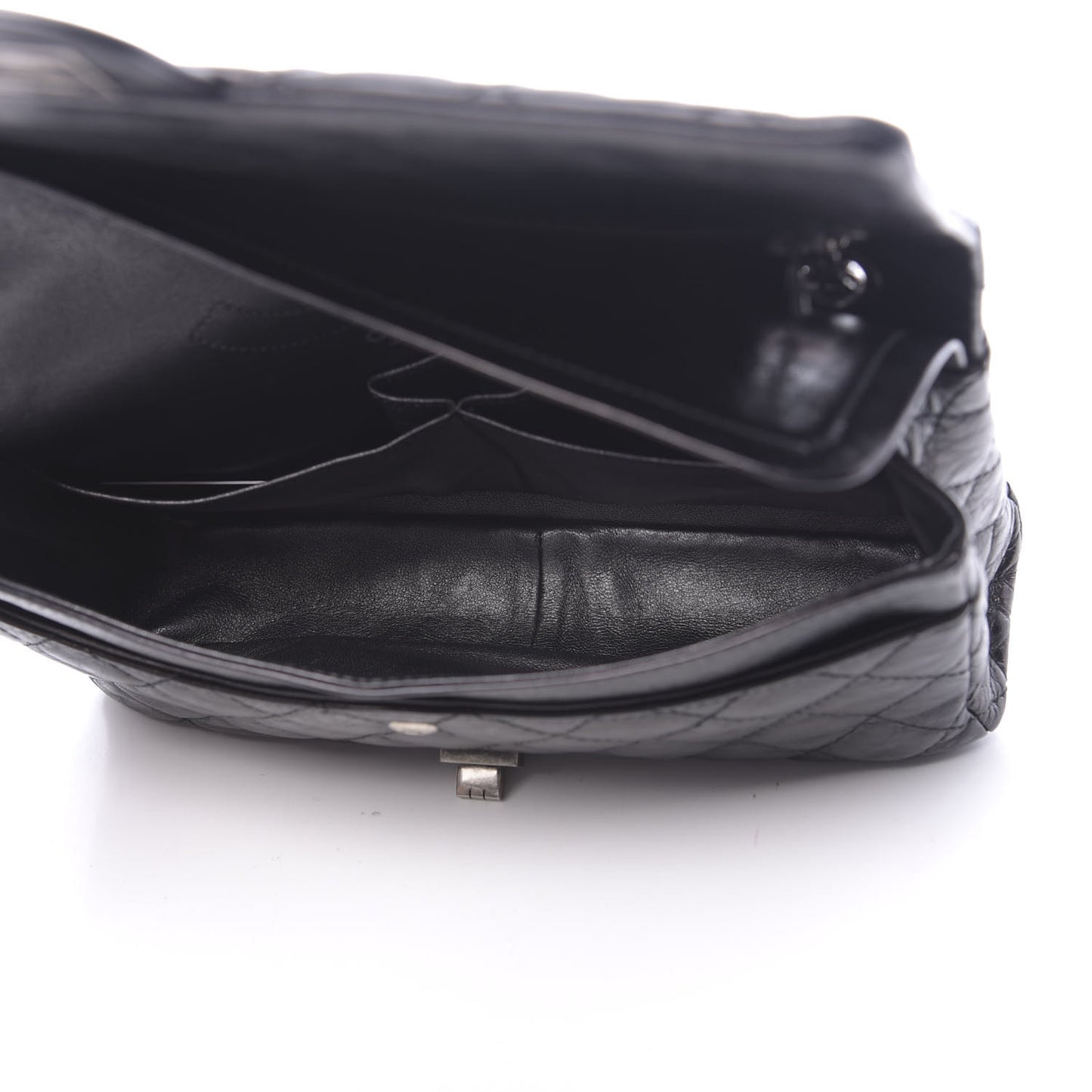 Metallic Aged Calfskin Quilted 2.55 Reissue 226 Flap Black