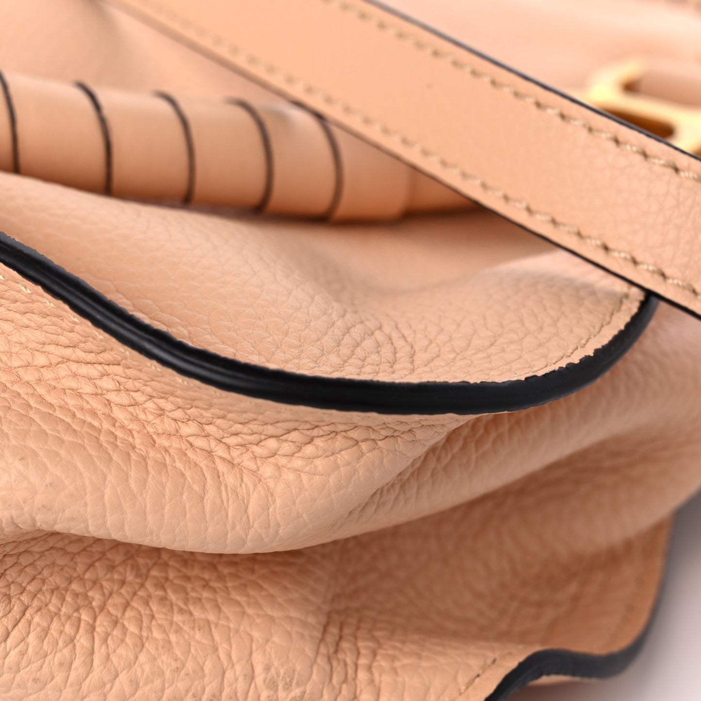 Calfskin Braided Medium Marcie Double Carry Milky Brown