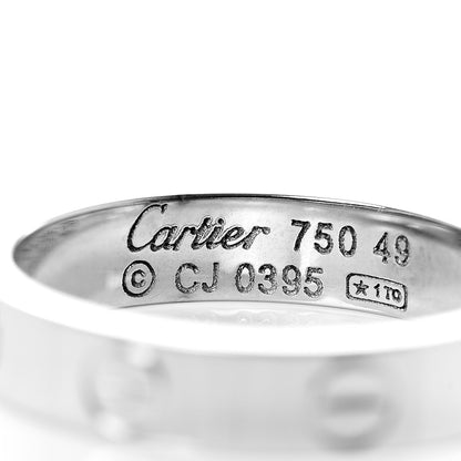 Cartier 18K White Gold 3.5mm LOVE Wedding Band Ring 49 4.75 4 of 5