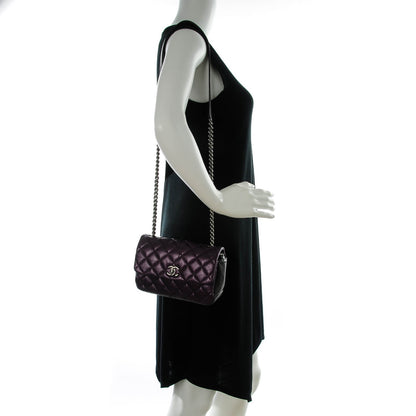 Chanel Metallic Calfskin Quilted Mini Mineral Nights Flap Dark Purple 2 of 7
