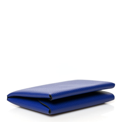 Hermes Epsom Calvi Duo Card Case Bleu Electrique 4 of 10