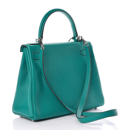 Hermes Taurillon Clemence Kelly Retourne 28 Bleu Paon 3 of 12