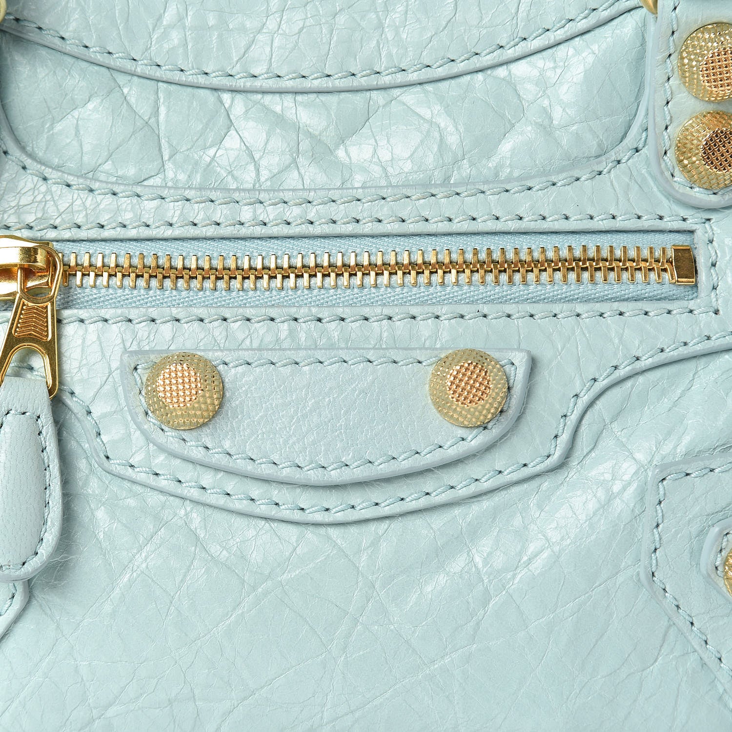 Balenciaga Agneau Giant 12 Gold Hardware Mini City Bleu Maldives 10 of 10