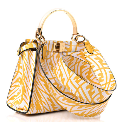 Fendi X SARAH COLEMAN Vitello Liberty Shiny Nappa Plexiglass FF Vertigo Mini Peekaboo Iconic Satchel Mimosa White 2 of 9