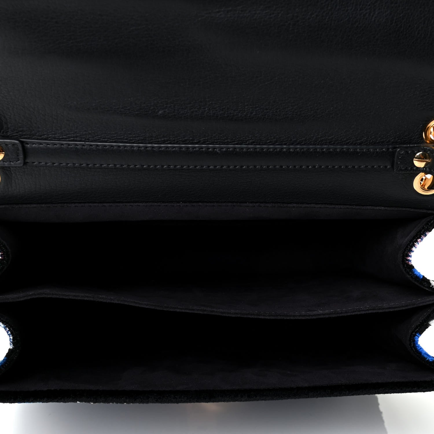 Fendi Velvet Vitello Dolce Fun Fair Kan I Shoulder Bag Blue Multicolor 4 of 5