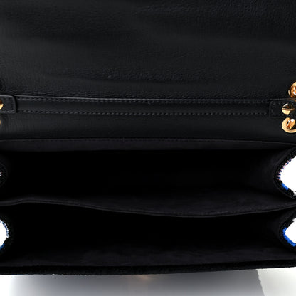 Fendi Velvet Vitello Dolce Fun Fair Kan I Shoulder Bag Blue Multicolor 4 of 5