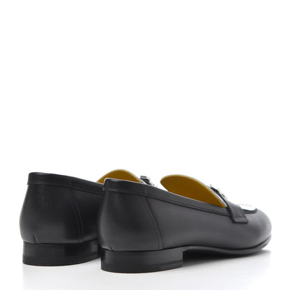 Hermes Womens Paris Loafers 36.5 Black White 4 of 14