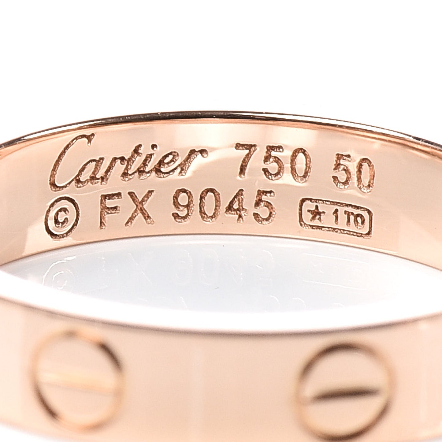 18K Pink Gold 3.5mm LOVE Wedding Band Ring 50 5.25