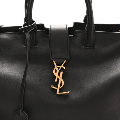 Saint Laurent Calfskin Suede Small Monogram Downtown Cabas Black 6 of 8