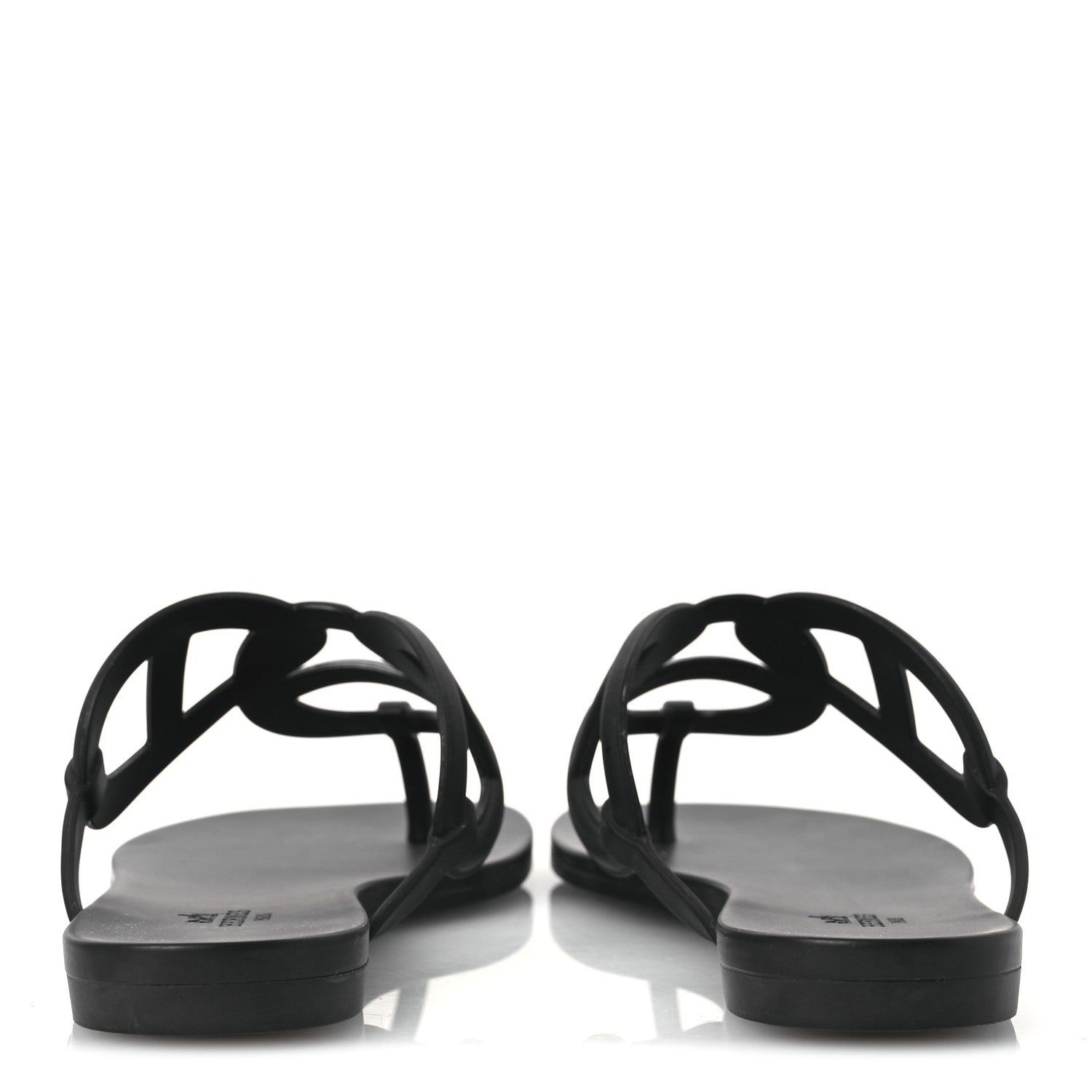 Hermes Rubber Womens Egerie Sandals 38 Black 5 of 12