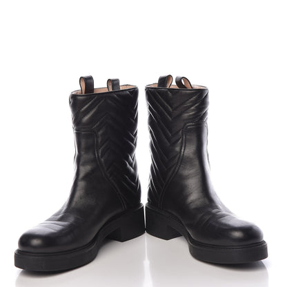 Gucci Nappa Matelasse Ankle Boots 37.5 Black 5 of 14